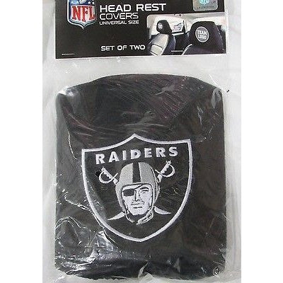 NFL Oakland Raiders Headrest Cover Embroidered Logo Set of 2 by Team ProMark