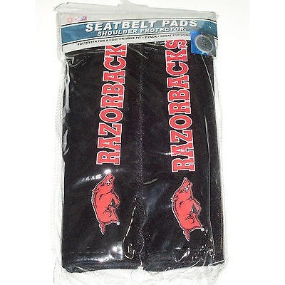 NCAA Arkansas Razorbacks Velour Seat Belt Pads 2 Pack by Fremont Die
