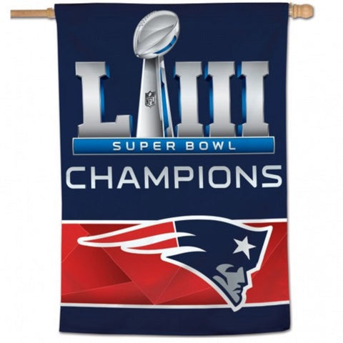 New England Patriots Super Bowl LIII CHAMPIONS Vertical Banner 28" by 40"