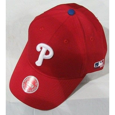 MLB Philadelphia Phillies Youth Cap Curved Brim Raised Replica Cotton Twill Hat Red