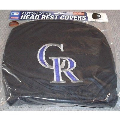 MLB Colorado Rockies Headrest Cover Embroidered Logo Set of 2 by Team ProMark