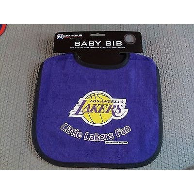 NBA Little Los Angeles Lakers Fan Infant Baby Bib Purple Black Trim Wincraft