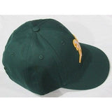 MLB Oakland Athletics A's Adult Cap Flat Brim Raised Replica Cotton Twill Hat All Green