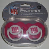 NFL New York Giants Pink Pacifiers Set of 2 w/ Solid Shield in Case