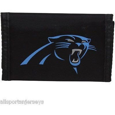 NFL Carolina Panthers Tri-fold Nylon Wallet with Printed Logo