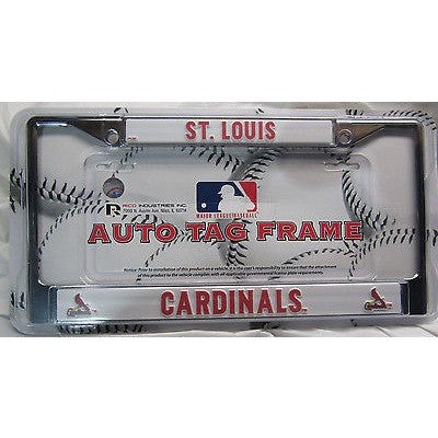 MLB ST. Louis Cardinals Chrome License Plate Frame Thin Letters