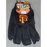 MLB NWT NO SLIP UTILITY WORK GLOVES ALL BLACK - SAN FRANCISCO GIANTS