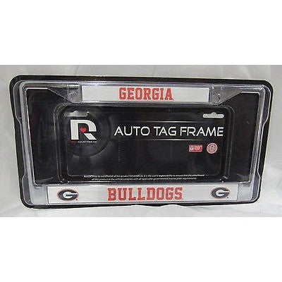 NCAA Georgia Bulldogs Chrome License Plate Frame Thin Red Letters