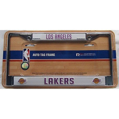 NBA Los Angelas Lakers Chrome License Plate Frame Purple Letters