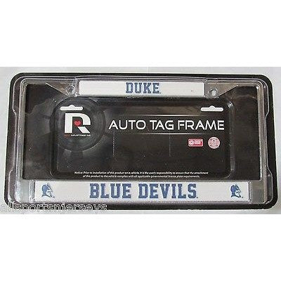 NCAA Duke Blue Devils Chrome License Plate Frame Thin Blue Letters