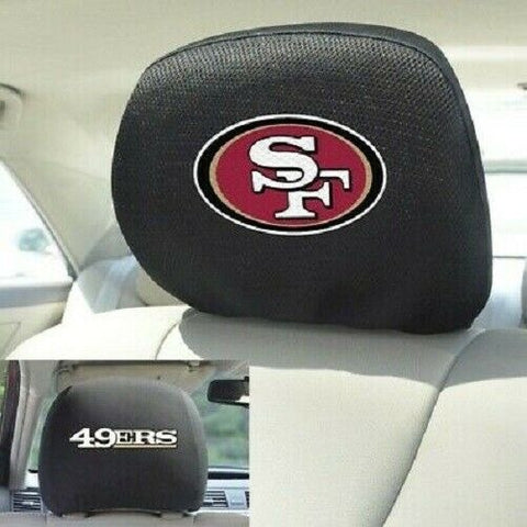 NFL San Francisco 49ers 1 Pair Headrest Cover Two Side Embroidered Fanmats