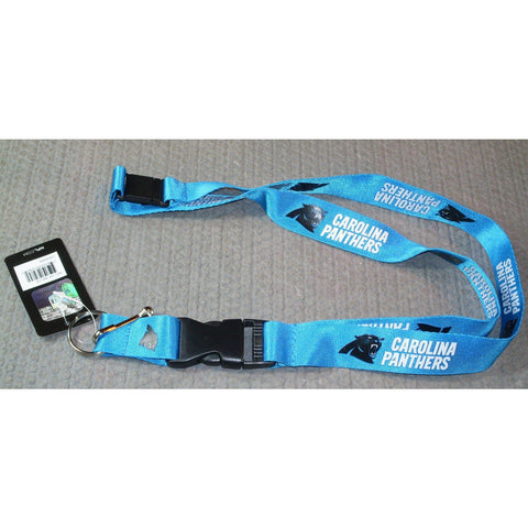 NFL Carolina Panthers Lt. Blue Lanyard Detachable Keyring 23"X3/4" Aminco