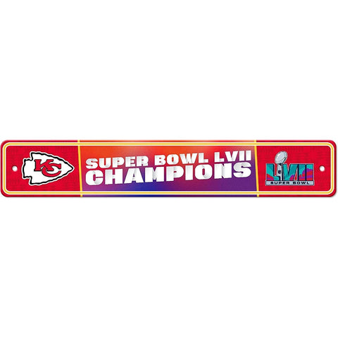 NFL Kansas City Chiefs 2023 Super Bowl LVII Champions Plastic Street Sign