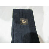 New Vintage PIERRE CARDIN Stripped Navy Blue Nylon Men's Dress Socks Size 13-17