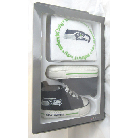 NFL BABY FANATIC BIB & PRE-WALKERS SNEAKERS SEATTLE SEAHAWKS