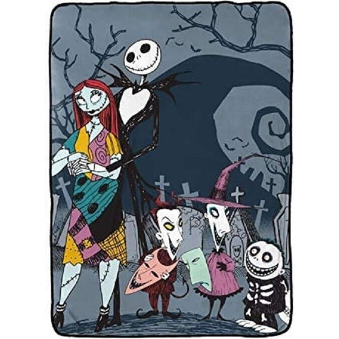 Nightmare Before Christmas Jack Skellington & Sally Plush Raschel Blanket 60X80