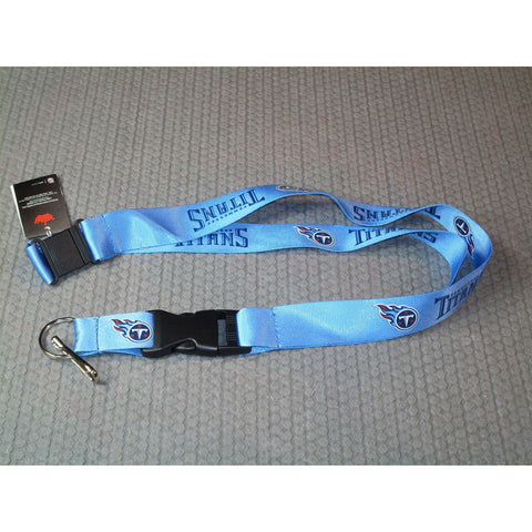 NFL Tennessee Titans Logo on Lite Blue Lanyard Detachable Keyring 23"X3/4" Aminco