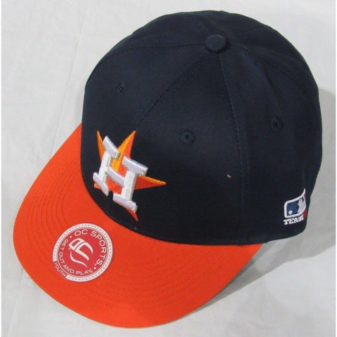 MLB Houston Astros Youth Cap Flat Brim Raised Replica Cotton Twill Hat Road