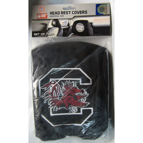 NCAA South Carolina Gamecocks Headrest Cover Embroidered White Outline Logo Set of 2 by Team ProMark