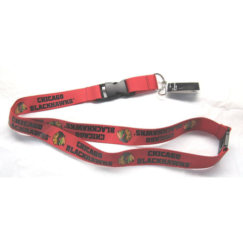 NHL Chicago Blackhawks Red Lanyard Detachable Buckle 23" L 3/4" W by Aminco