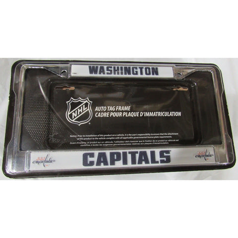 NHL Washington Capitals Chrome License Plate Frame Thick Letters