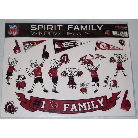 NFL Arizona Cardinals Spirit Family Decals Set of 17 by Rico Industries