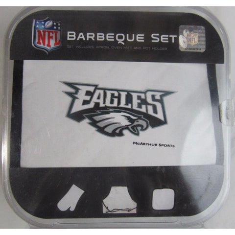 NFL Philadelphia Eagles Alt. Logo BBQ Tailgate Kit 3 Piece Set Apron Oven Mitt Potholder McArthur