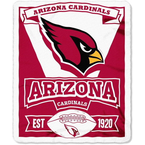 NFL Arizona Cardinals 50" by 60" Rolled Fleece Blanket Marque Design