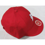 MLB St. Louis Cardinals Youth Cap Flat Brim Raised Replica Cotton Twill Hat All Red