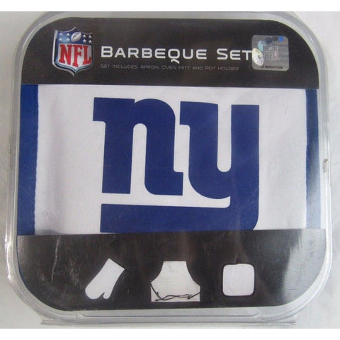 NFL New York Giants BBQ Tailgate Kit 3 Piece Set Apron Oven Mitt Potholder McArthur