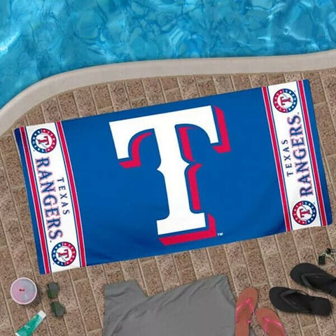 MLB Texas Rangers Horizontal Logo Beach Towel 30"x60" WinCraft