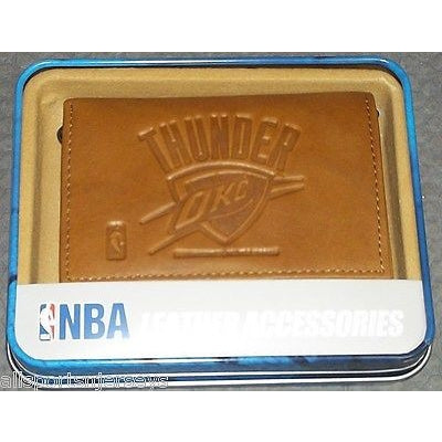 NBA Oklahoma City Thunder Embossed TriFold Leather Wallet With Gift Box