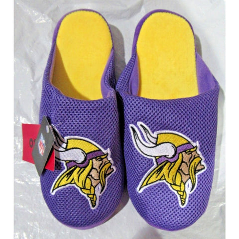 NFL Minnesota Vikings Logo on Mesh Slide Slippers Size Men M by FOCO