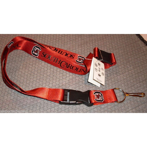 NCAA South Carolina Gamecocks Logo on Red Lanyard 23" Long 1" Wide by Aminco