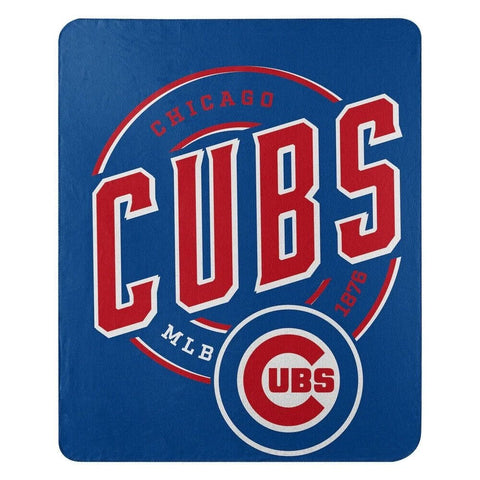MLB Chicago Cubs Rolled Fleece Blanket 50" by 60" Style Called Campaign