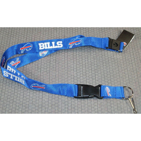 NFL Buffalo Bills Logo on Blue Lanyard Detachable Keyring 23"X3/4" Aminco