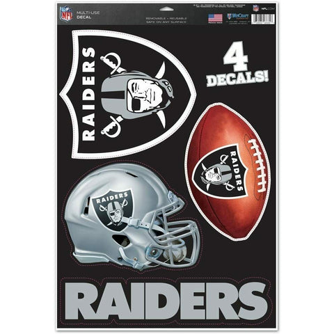 NFL Los Angeles Raiders 11"x17" Ultra Decals/Multi-Use Decals 4ct Sheet WinCraft