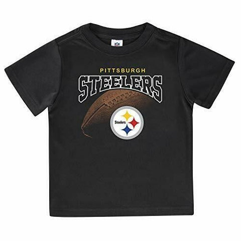 NFL Pittsburgh Steelers T-Shirt Logo Over Football Black Short Sleeve 3T Gerber
