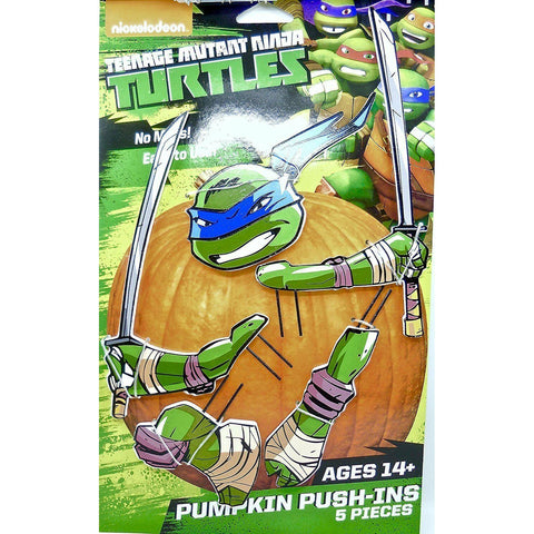 Teenage Mutant Ninja Turtles Leonardo 5 Piece Wooden Pumpkin Push In Set