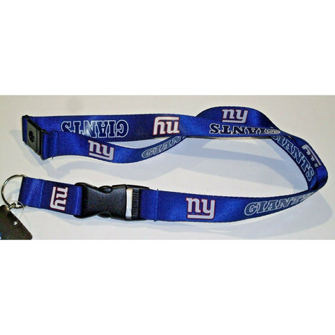 NFL New York Giants Logo on Blue Lanyard Detachable Keyring 23"X3/4" Aminco