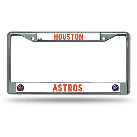 MLB Chrome License Plate Frame Houston Astros Thin Raised Letters