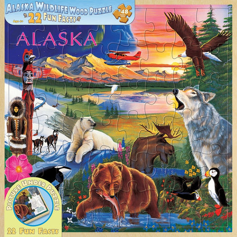 Alaska Wildlife Wood Jigsaw Puzzle 48 pc Masterpieces Puzzle