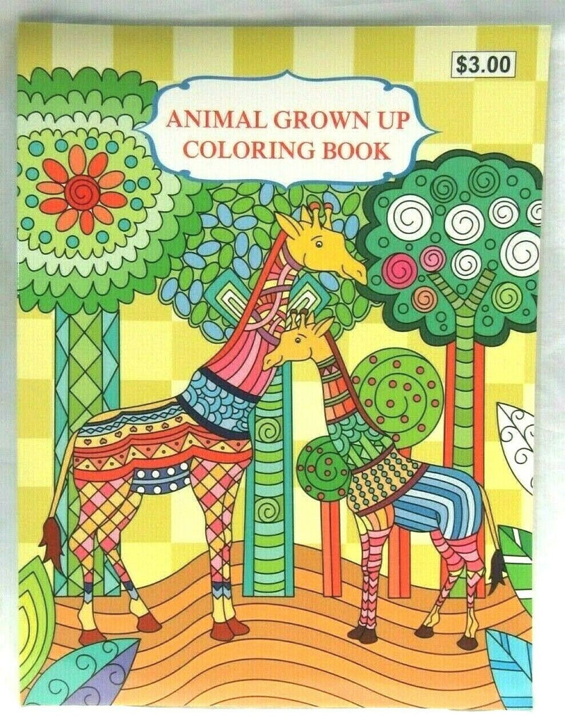 Grown Up Adult Coloring Book Animals Birds Fish Owl Bear Dolphin etc.. –  All Sports-N-Jerseys
