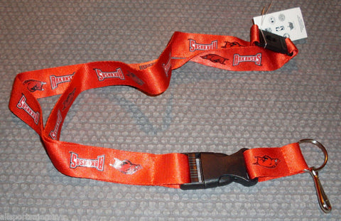 NCAA Arkansas Razorbacks Red Lanyard Detachable Buckle 23" L 3/4" W by Aminco