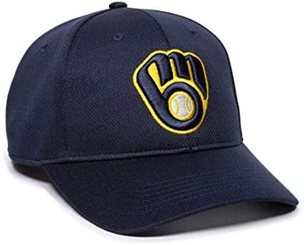 MLB Adult Milwaukee Brewers Raised Replica Mesh Baseball Cap Hat 350