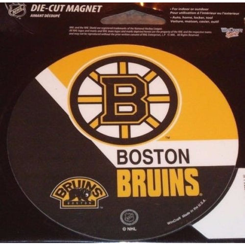 NHL Boston Bruins Round Stick Style 4 inch Auto Magnet by WinCraft