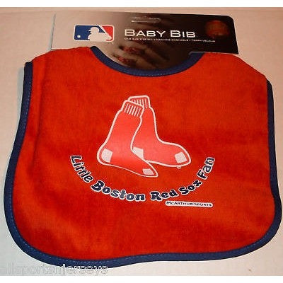 MLB Little Boston Red Soxs Fan Infant Baby Bib Red Black Trim Wincraft