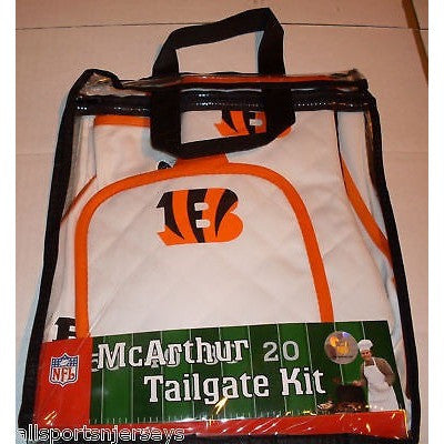 NFL Cincinnati Bengals BBQ Tailgate Kit 3 Piece Set Apron Oven Mitt Potholder McArthur