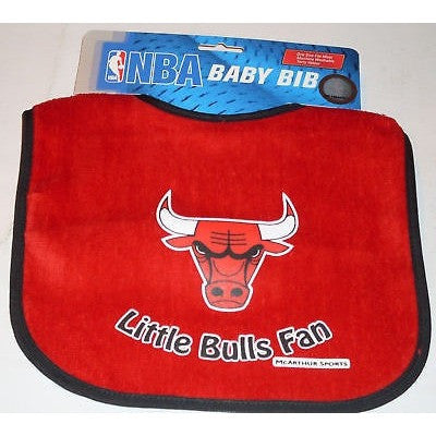 NBA Little Chicago Bulls Fan Infant Baby Bib Red Blue Trim Wincraft