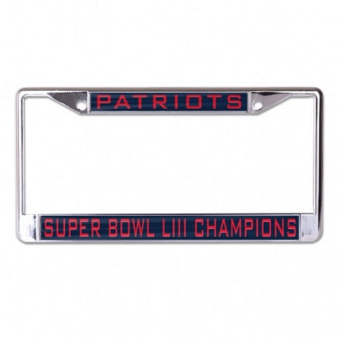 New England Patriots Laser Cut Chrome Frame SUPER BOWL LIII CHAMPIONS WinCraft